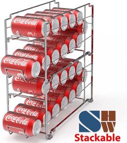 img 3 attached to SimpleHouseware Stackable Chrome Beverage Can Dispenser Rack - Pack of 2