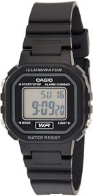 img 4 attached to ⌚ Женские классические кварцевые часы Casio с черным ремешком из смолы - LA-20WH-1CCF