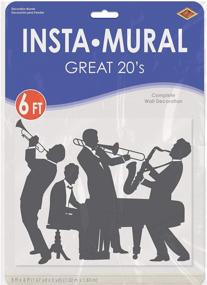 img 1 attached to 🎷 Beistle 1920s Jazz Band Instant Mural Wall Decor for Mardi Gras Music Party Supplies, 5ft x 6ft, Black and White