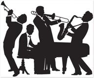 🎷 beistle 1920s jazz band instant mural wall decor for mardi gras music party supplies, 5ft x 6ft, black and white logo