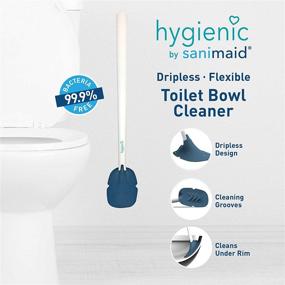 img 3 attached to 🚽 Sanimaid So-Mine Hygienic Toilet Brush: Deep Clean, Dripless Silicone Head, Prevents Rim Dirt Buildup, Flexible Ergonomic Handle - White with Blue