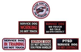 img 2 attached to 🐾 Antrix 6-Piece Service Dog 'Do Not Pet' Embroidered Badge Patch Set for Working Dogs in Training - Harness Vest Patches