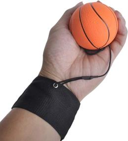 img 1 attached to 🔵 GOGO Pack of 6 Rubber Bouncy Balls: Enhance Finger Strength with Wrist Strap & String