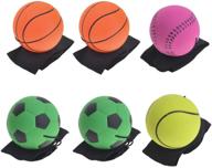 🔵 gogo pack of 6 rubber bouncy balls: enhance finger strength with wrist strap & string логотип