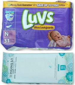 img 1 attached to 👶 Luvs Diapers (Size N - Less Than 10 lbs) (31ct) Bundle with Honest Baby Wipes (10ct) Travel Pack