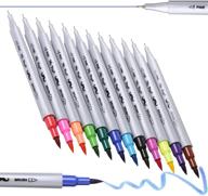 🖌️ mr. pen - dual tip brush pens set, 12 colors, brush markers for kids and adults, no bleed coloring pens, art markers for adults, bible journaling logo