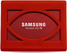 img 3 attached to 🔴 Alltravel Red Bump Sleeve for Samsung T5 Portable External Solid State Drives - Strong Bumper Anti Shock Protection, Perfect Fit for 250GB 500GB 1TB 2TB SSD USB 3.0