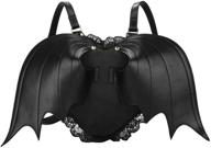 women's punk backpack: bat wing daypack with gothic lace shoulder bag, perfect for a novelty twist logo