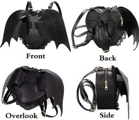 img 2 attached to Women's Punk Backpack: Bat Wing Daypack with Gothic Lace Shoulder Bag, Perfect for a Novelty Twist