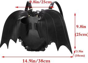 img 3 attached to Women's Punk Backpack: Bat Wing Daypack with Gothic Lace Shoulder Bag, Perfect for a Novelty Twist
