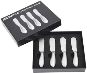 img 2 attached to 🧀 WoneNice 4-Piece Stainless Steel Cheese and Butter Spreader Knife Set – Perfect Gifts for Father's Day, Christmas, Birthdays, Parties, Weddings, Anniversaries, and Thanksgiving Day