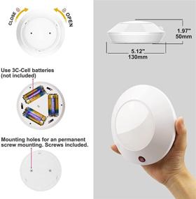 img 3 attached to Wireless LED Ceiling Light - Remote Controlled, 12 Color Changing Mood Light, Dimmable Night Light - Perfect for Hallways, Showers, Closets, Bedrooms, Bathrooms - Battery Operated (2 Pack)