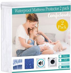 img 4 attached to 🛏️ Kmall Twin Size Waterproof Mattress Protector 2 Pack - Breathable & Noiseless, Ultra Soft Mattress Cover Pad with Deep 15" Pocket for Kids, Pets, and Adults - 38"x 75