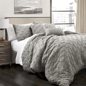 img 4 attached to 🏰 Lush Decor Shabby Chic Ravello King Gray - Elegance and Style for your Bedroom