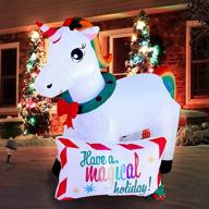 🦄 enchant your christmas with joiedomi 6ft long inflatable magical unicorn - perfect for indoor and outdoor winter decorations! logo