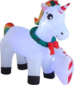 img 3 attached to 🦄 Enchant Your Christmas with Joiedomi 6ft Long Inflatable Magical Unicorn - Perfect for Indoor and Outdoor Winter Decorations!