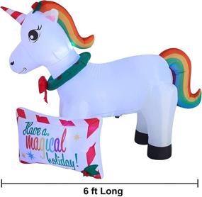 img 2 attached to 🦄 Enchant Your Christmas with Joiedomi 6ft Long Inflatable Magical Unicorn - Perfect for Indoor and Outdoor Winter Decorations!