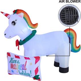 img 1 attached to 🦄 Enchant Your Christmas with Joiedomi 6ft Long Inflatable Magical Unicorn - Perfect for Indoor and Outdoor Winter Decorations!