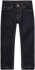 img 4 attached to 👖 Boys' Blackened Jeans with Elastic Waistband by UNACOO