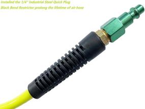 img 1 attached to 🟢 SAFU (PU) Polyurethane Recoil Air Hose 1/4”ID x 25ft with Bend Restrictor and Industrial Steel Quick Coupler – Lime 25’