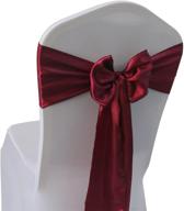 🎀 welmatch burgundy satin chair sashes ties - set of 12 for wedding banquet, party, and event decoration - elegant chair bows in burgundy shade logo