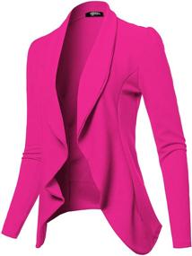 img 4 attached to 👚 SSOULM Women's Plus Size Long Sleeve Draped Open Front Lightweight Blazer: Classic Elegance for Every Occasion