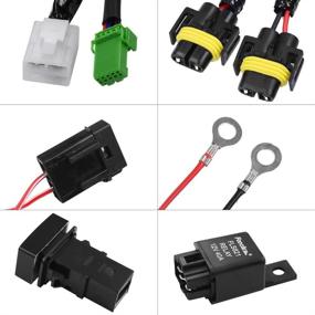 img 2 attached to 🔌 HUIQIAODS H11 880 881 H9 Fog Light Lamp Wiring Harness Socket Wire Connector with 40A Relay and ON/OFF Switch Kits - Ideal for LED Work Lamp, Driving Lights, and More