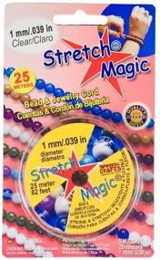 img 2 attached to 💪 Stretch Magic Bead Jewelry Elastic Cord: 1mm Diameter, Clear or Black, Available in 5 or 25 Meters