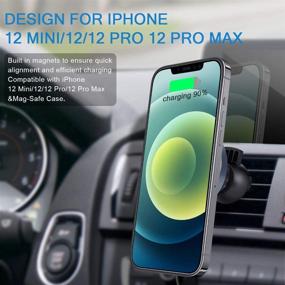 img 3 attached to 🔌 15W Max Magnetic Wireless Car Charger for iPhone 12 Mini/12/12 Pro/12 Pro Max - Topume Aluminum Alloy QI Mag-Safe Cell Phone Charger for iPhone 12 Series