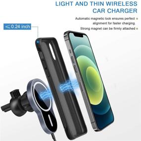 img 1 attached to 🔌 15W Max Magnetic Wireless Car Charger for iPhone 12 Mini/12/12 Pro/12 Pro Max - Topume Aluminum Alloy QI Mag-Safe Cell Phone Charger for iPhone 12 Series