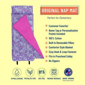 img 3 attached to Wildkin Original Nap Mat with Pillow for Toddler Boys and Girls: Daycare and Preschool Essential with Mom's Choice Award-Winning Design - BPA-Free and Adorable Watercolor Ponies