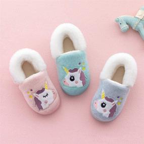 img 2 attached to 👦 Soft and Cozy Toddler Boys Girls Slippers - Fluffy Kids House Slippers with Warm Animal Design - Best Home Slipper for Children