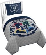 🧙 saturday park harry potter twin quilt: 100% cotton blanket with soft down alternative bedding - oeko-tex certified quality logo