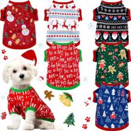 🐶 set of 6 christmas dog clothes: breathable pet shirts with festive snowman, reindeer, and santa claus prints - ideal for soft outfit dogs and cats логотип