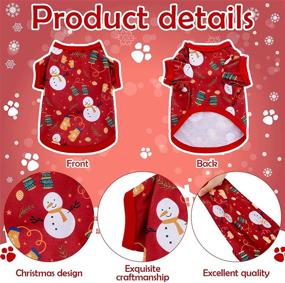 img 2 attached to 🐶 Set of 6 Christmas Dog Clothes: Breathable Pet Shirts with Festive Snowman, Reindeer, and Santa Claus Prints - Ideal for Soft Outfit Dogs and Cats