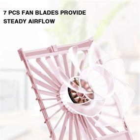 img 1 attached to 💨 Rechargeable Handheld Fan with Fragrance Discs, Quiet Mini Personal Fan, Cooling Portable Fan with 3 Speeds Mode, Retractable Design for Desk, Travel, Office, School, Queue, and Home Use - Pink (Best Gifts for Women)