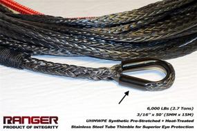 img 2 attached to 🏋️ Лесенка 6000 фунтов Синтетический лебединый трос UHMWPE 3/16" x 50' | Лебедка для квадроцикла 5 мм x 15 м
