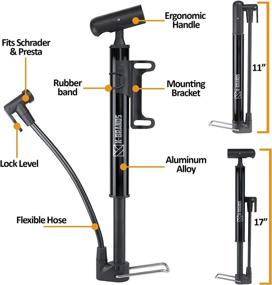 img 3 attached to 🚲 K-Brands Bike Pump: Compact and Portable Floor Pump for Bicycles and Sports Balls - Aluminum Alloy Tire Pump with Puncture Kit