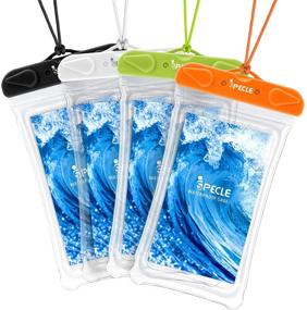 img 4 attached to iSPECLE 4 пакете водонепроницаемого чехла для телефона: Прозрачный подводный чехол для мобильных телефонов (Galaxy, Google Pixel, LG, HTC) до 6,5" - Черный, белый, зеленый, оранжевый