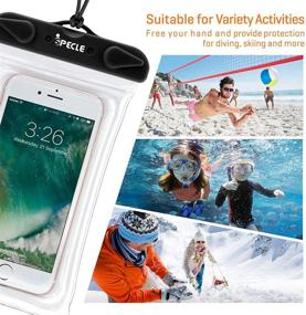 img 2 attached to iSPECLE 4 Pack Waterproof Phone Pouch: Clear Underwater Case for Mobile Phones (Galaxy, Google Pixel, LG, HTC) Up to 6.5" - Black White Green Orange