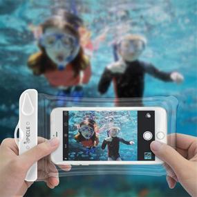 img 3 attached to iSPECLE 4 пакете водонепроницаемого чехла для телефона: Прозрачный подводный чехол для мобильных телефонов (Galaxy, Google Pixel, LG, HTC) до 6,5" - Черный, белый, зеленый, оранжевый