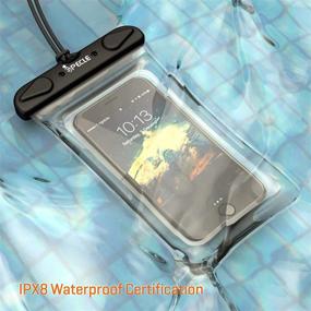 img 1 attached to iSPECLE 4 Pack Waterproof Phone Pouch: Clear Underwater Case for Mobile Phones (Galaxy, Google Pixel, LG, HTC) Up to 6.5" - Black White Green Orange