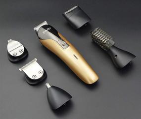 img 2 attached to 💇 FARI Multifunctional Rechargeable Hair Trimmer Kit - All in One Grooming Set for Nose, Ear, Beard, Mustache, and Hair Cutting - Fast Charge, Champagne Color - Ideal for Barbers, Salons, and Home Use