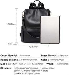 img 2 attached to CLUCI Backpack Leather Anti Theft Shoulder Women's Handbags & Wallets and Fashion Backpacks