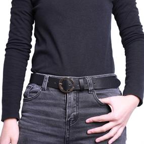 img 3 attached to Earnda Womens Leather Jeans Fashion Women's Accessories and Belts