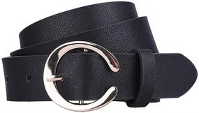 img 4 attached to Earnda Womens Leather Jeans Fashion Women's Accessories and Belts