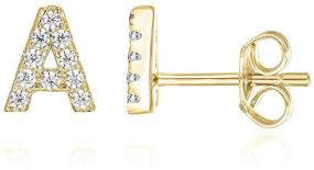 img 4 attached to 👸 PAVOI Sterling Alphabet Earrings: Exquisite Initial Jewelry for Girls