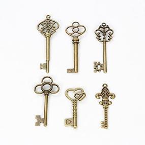 img 4 attached to 🔑 Unlock the Past: Bingcute 30Pcs Bronze Vintage Large Skeleton Keys - Vintage Keys Charms Skeleton Key Set