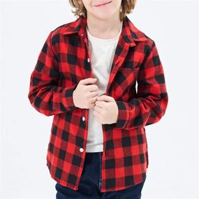 img 1 attached to 👕 Little Shirts Sleeve Flannel Boys' Clothing by Amasslove