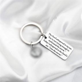 img 3 attached to 🌩️ FUSTMW Inspirational Keychain: I Am The Storm - Motivating Jewelry & Encouragement Gift